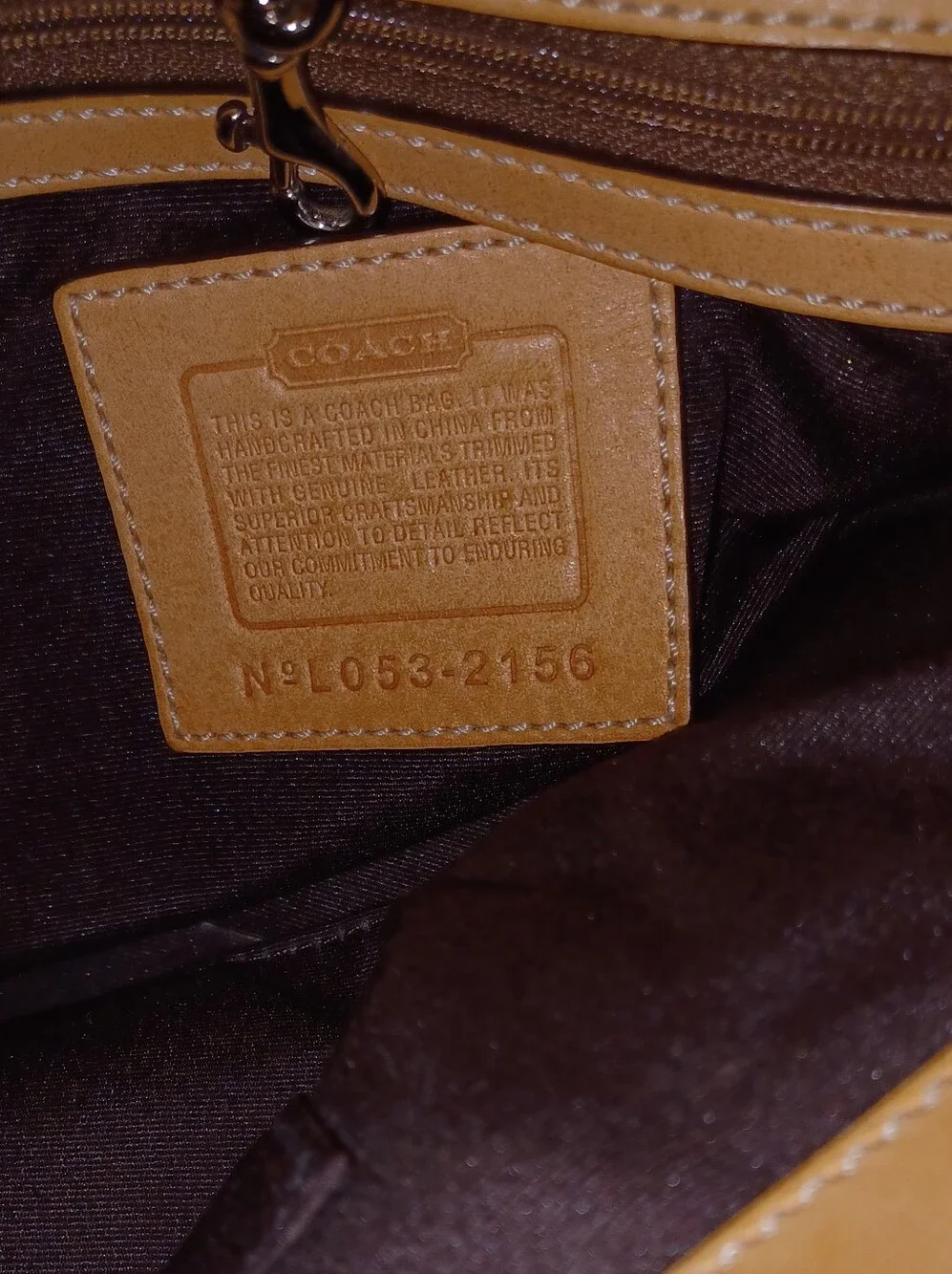 Coach Beige Signature Canvas Hobo with Cream Leather Trim